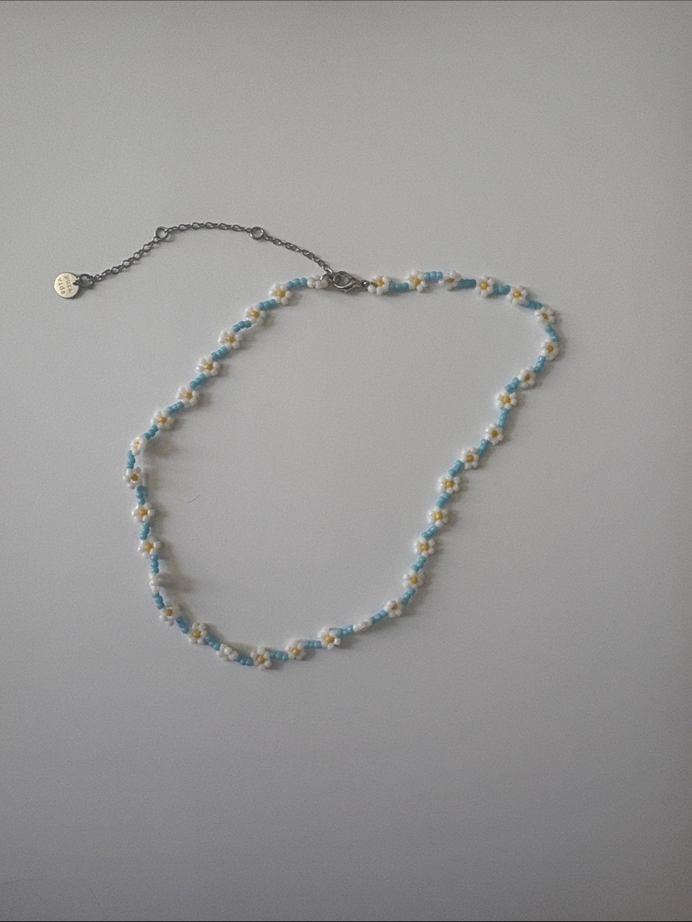 Pura Vida Blue, White & Yellow Beaded Floral Necklace